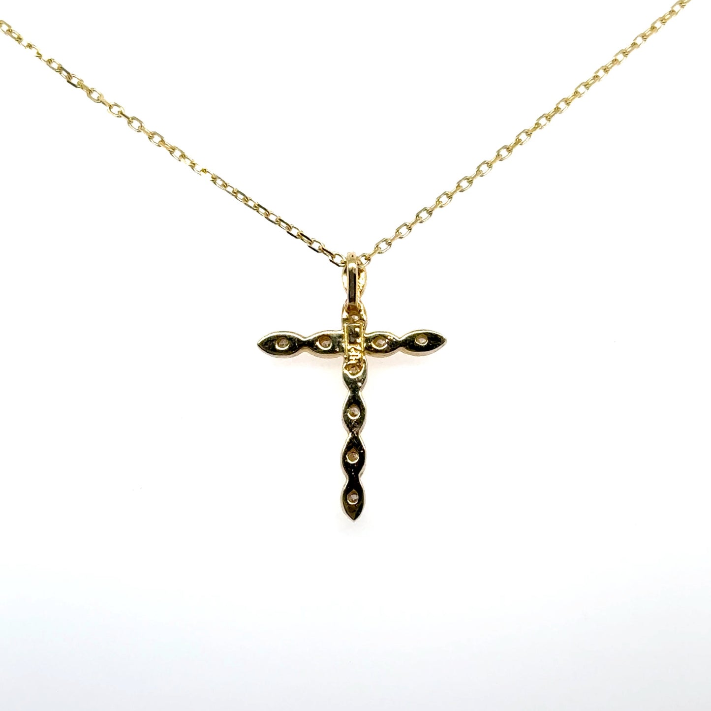 Golden Wave Cross Pendant