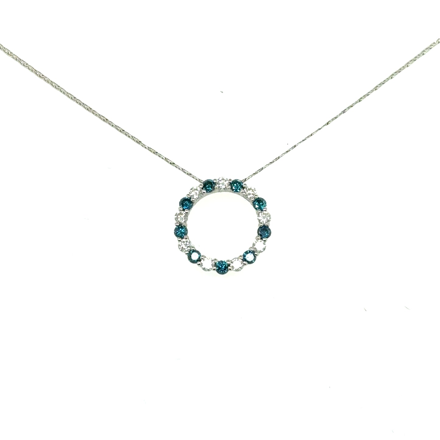 Diamond Emerald Circle Pendant