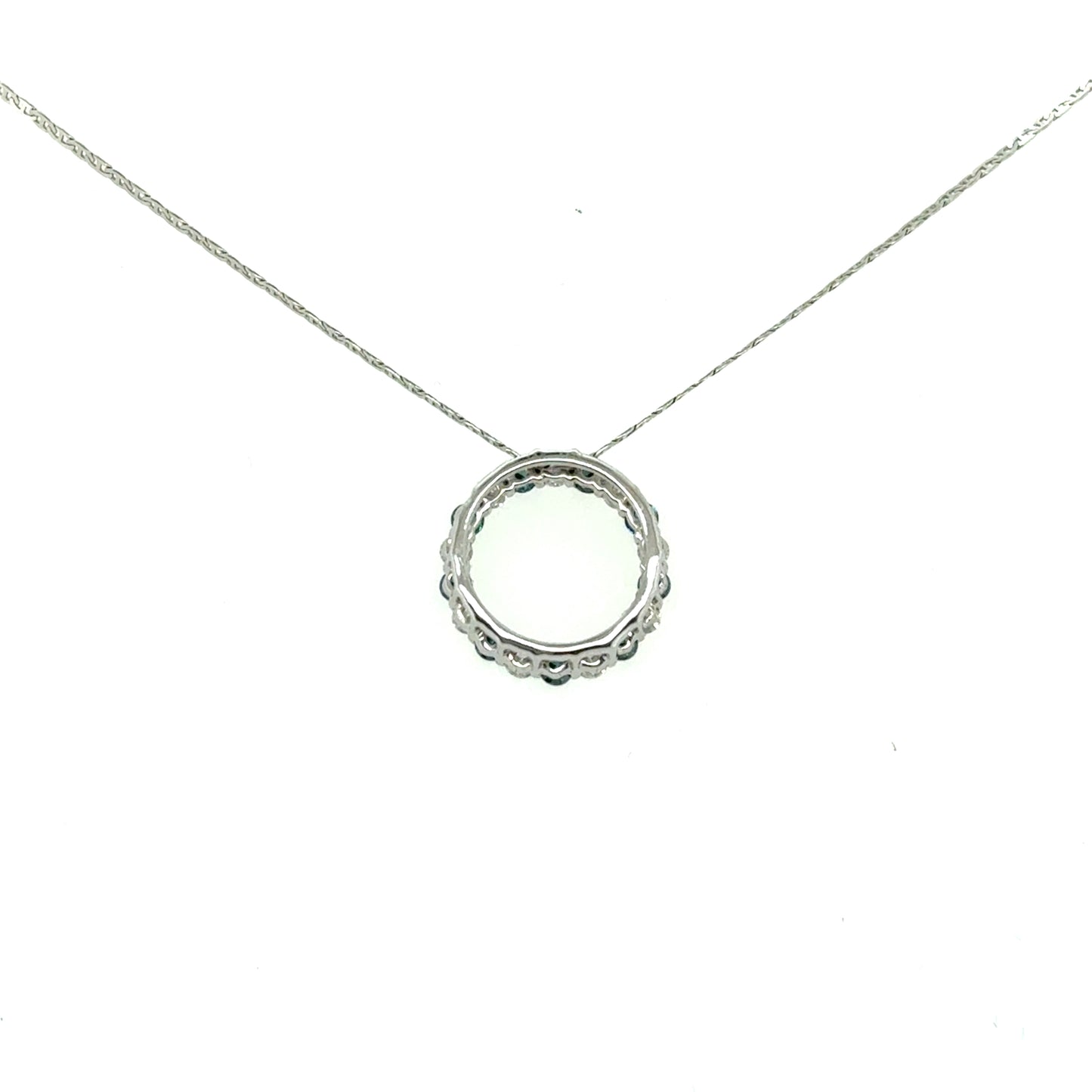 Diamond Emerald Circle Pendant