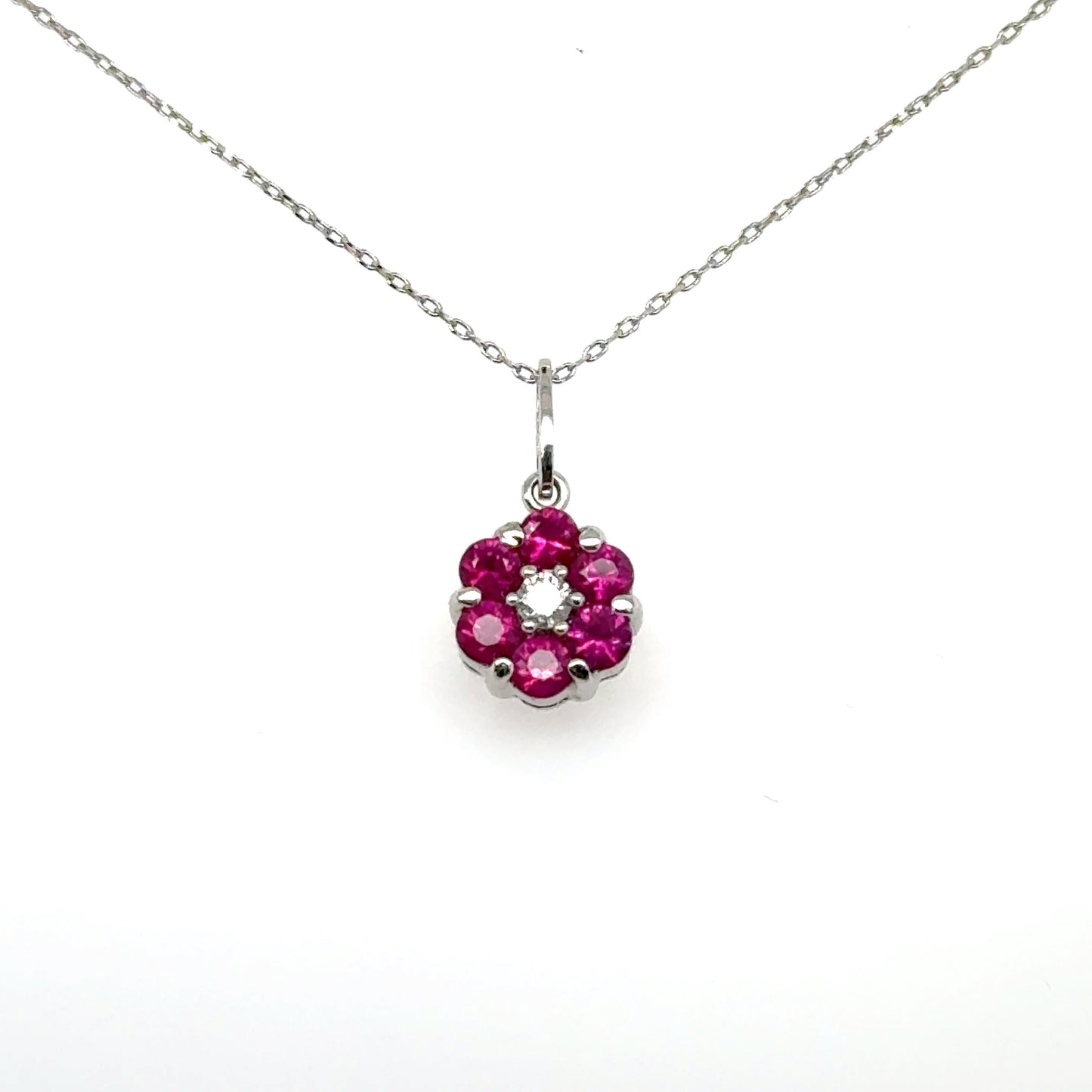 Ruby Flower Pendant