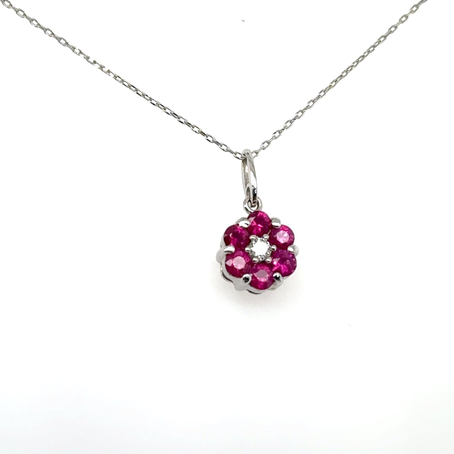 Ruby Flower Pendant