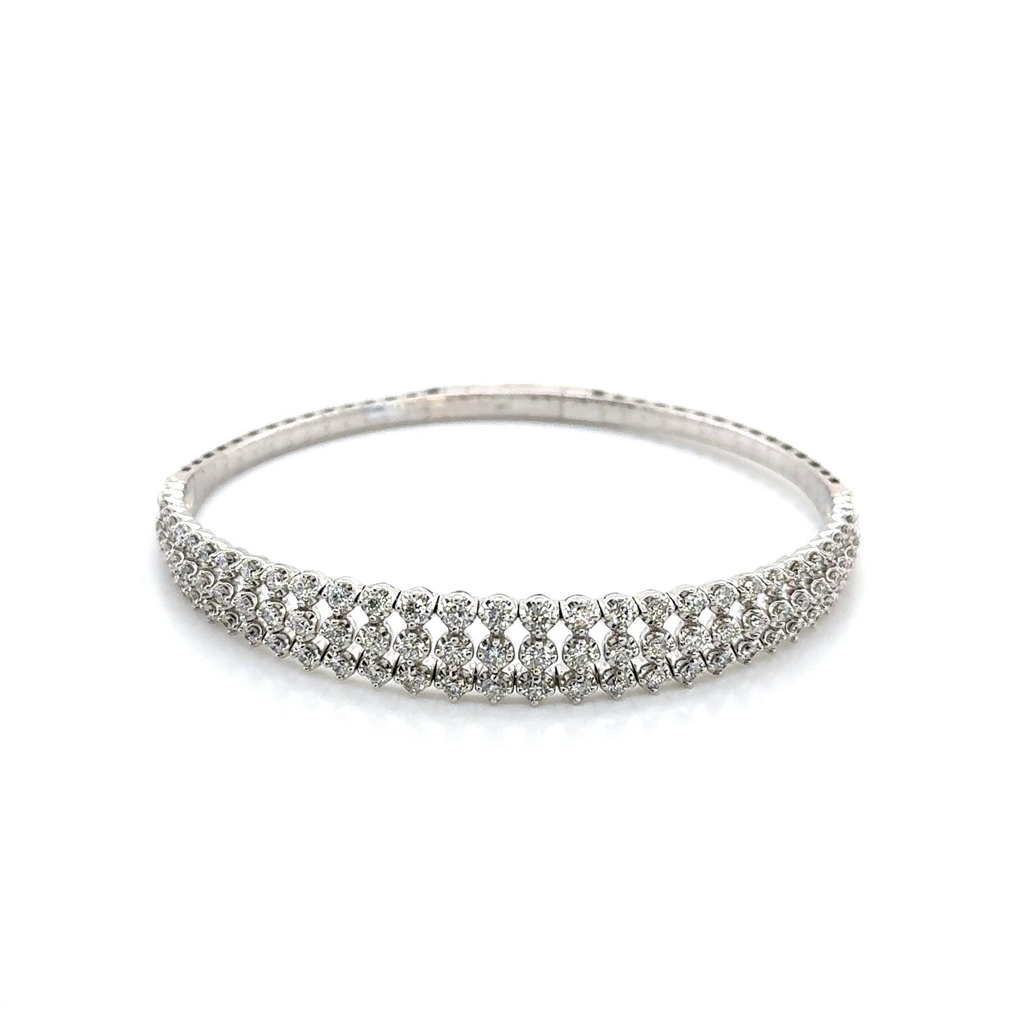 Triple Diamond Row Bangle