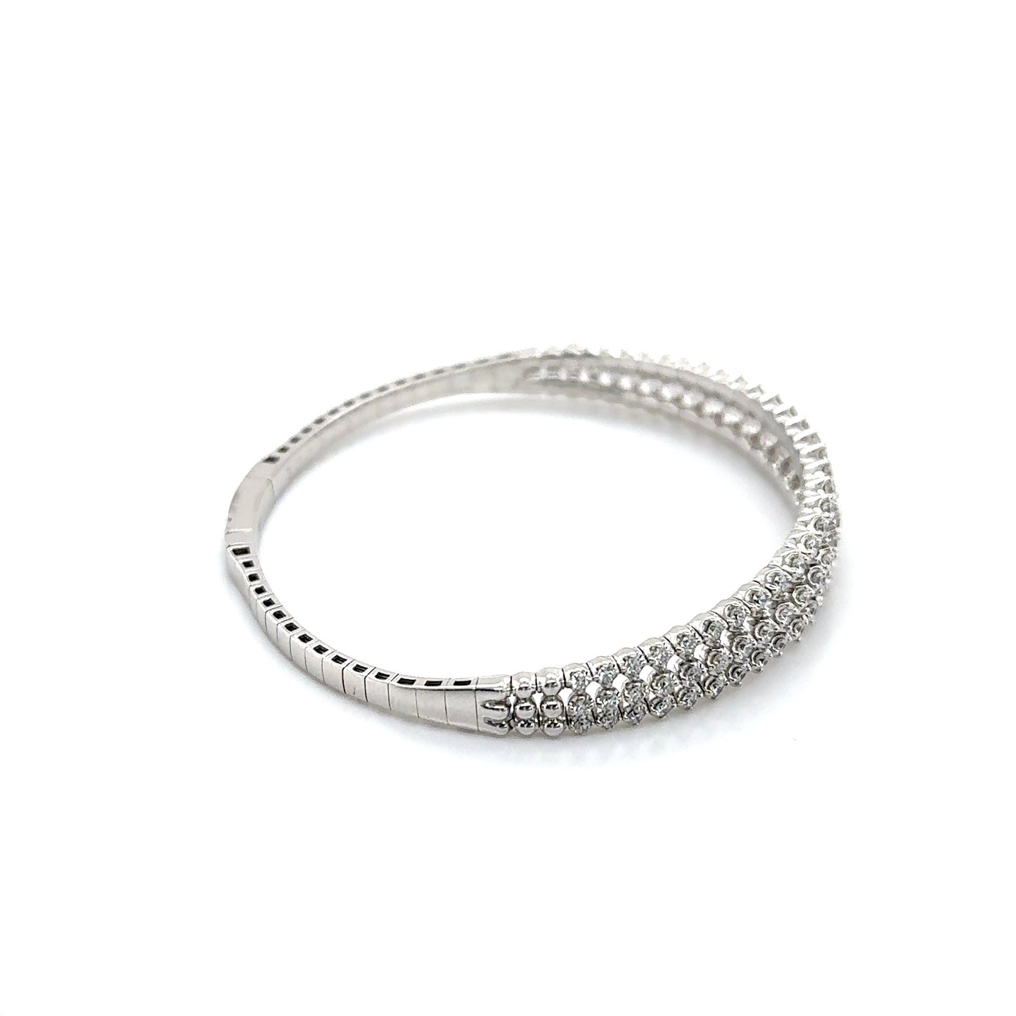 Triple Diamond Row Bangle