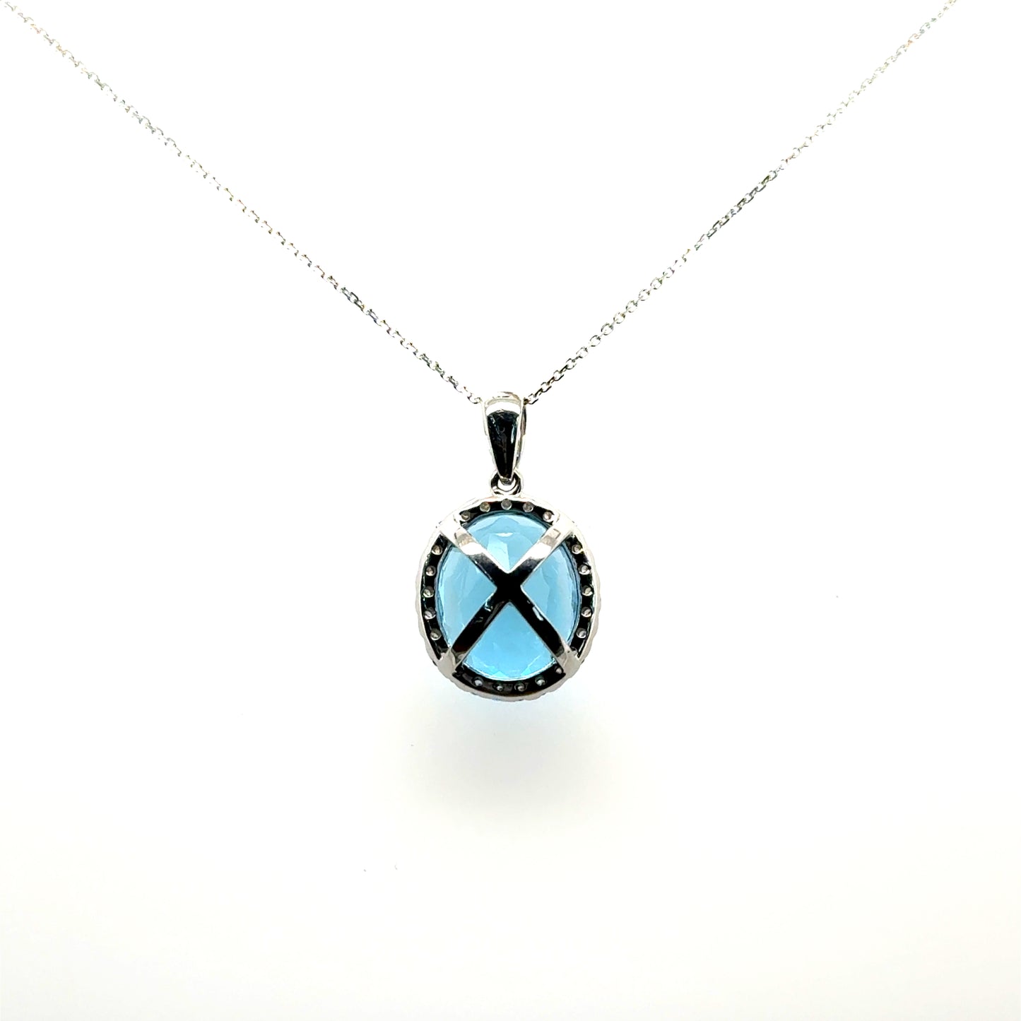 Oval Blue Topaz Pendant