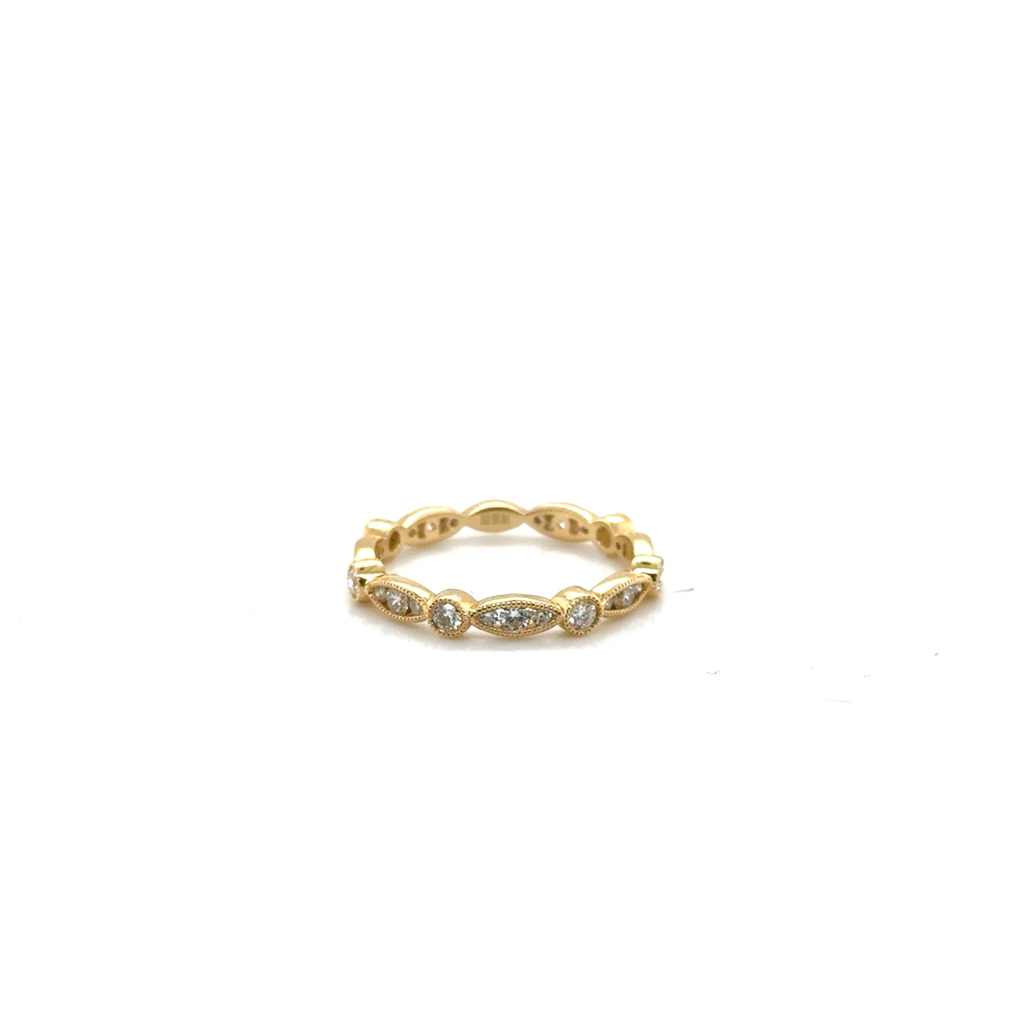 Bezel Set Marquee & Round Diamond Ring