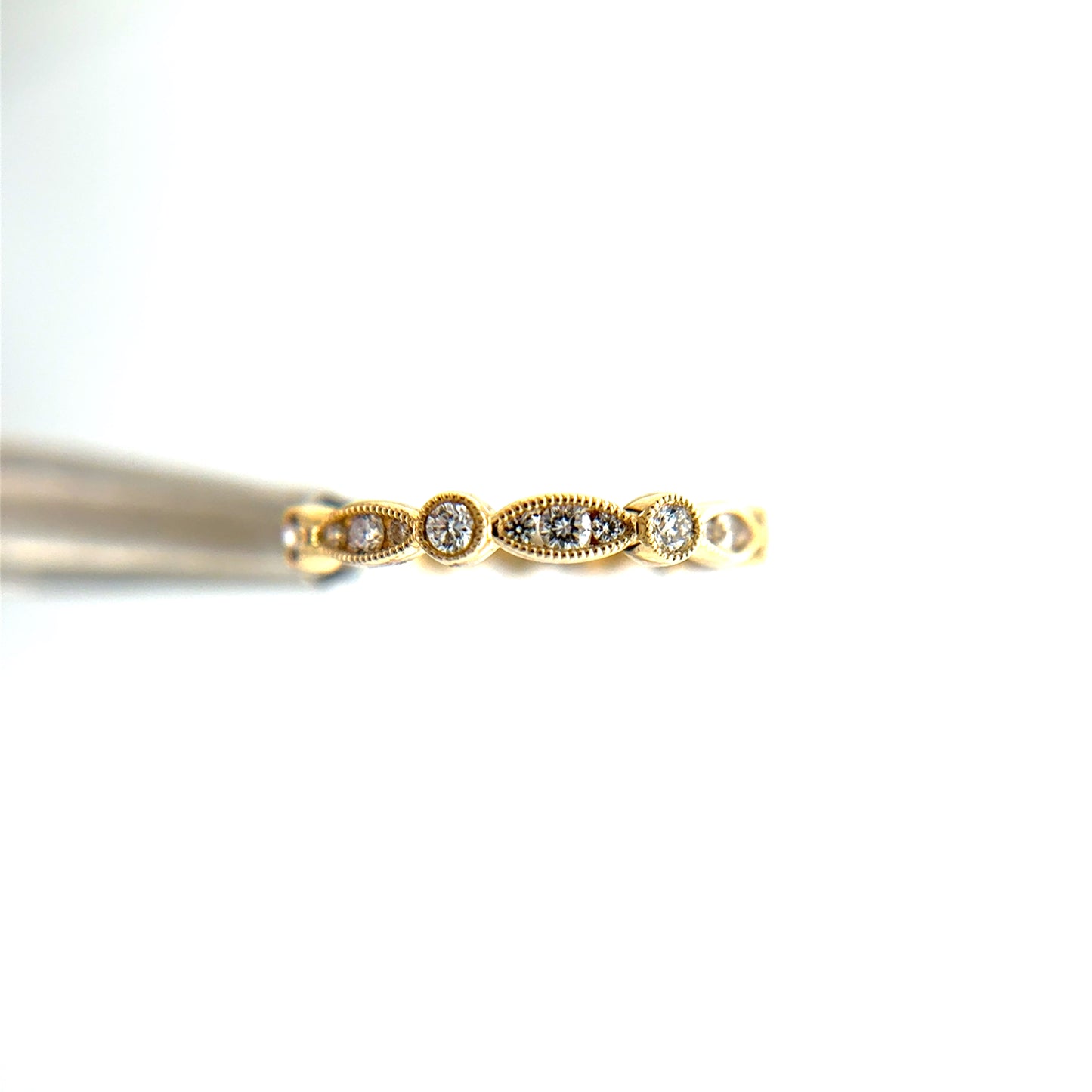 Bezel Set Marquee & Round Diamond Ring