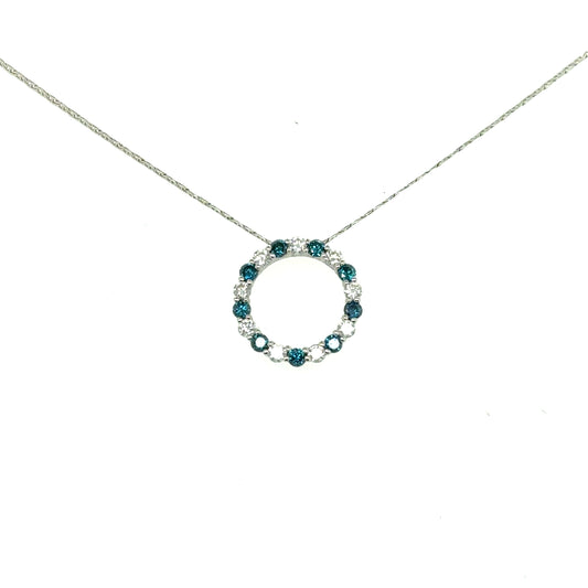 Diamond Emerald Circle Pendant