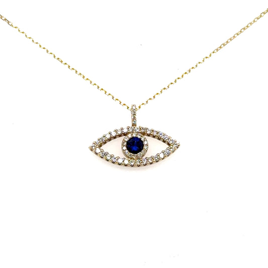 Sapphire Evil Eye Pendant