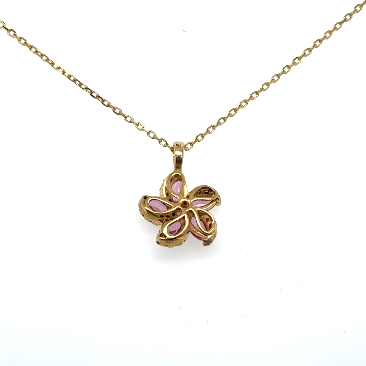 Pink Sapphire Flower Pendant