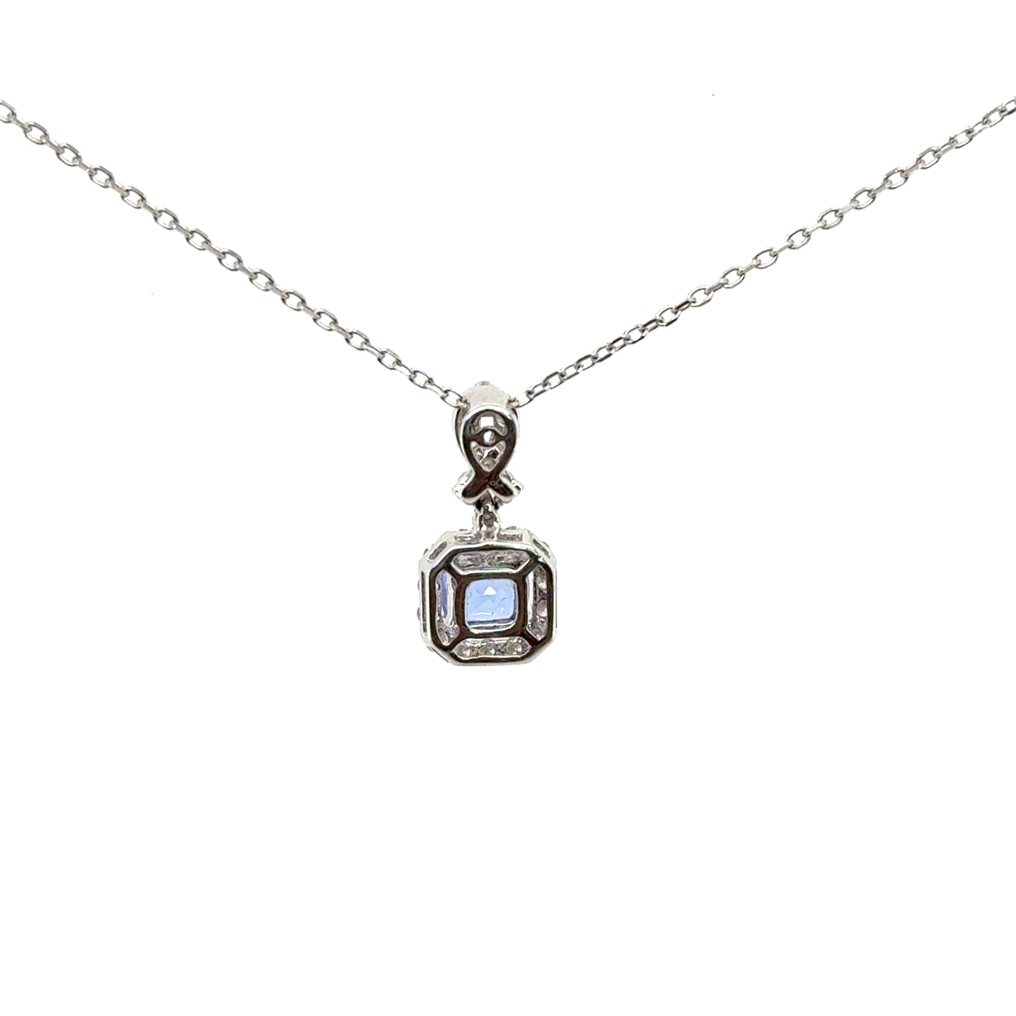 Tanzanite Halo Drop Pendant