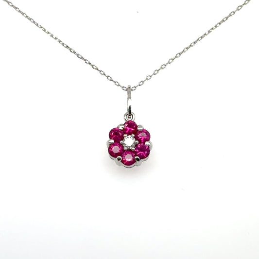 Ruby Flower Pendant