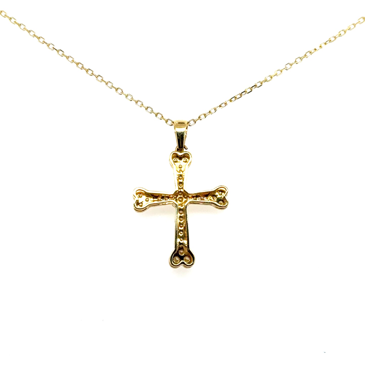 Golden Heart End Cross Pendant