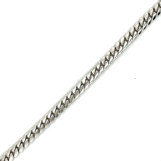 7MM White Cuban Link Bracelet